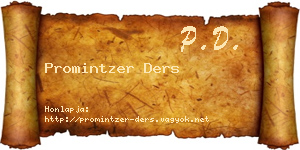 Promintzer Ders névjegykártya